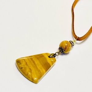 🌞🌞🌞 Nurturer of Harmony 🌞🌞🌞 Golden Woodgrain Jasper Boho Style Necklace